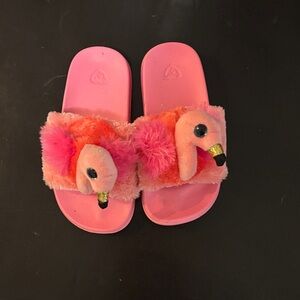 Ty Flamingo Plush Slippers - Pink and Orange